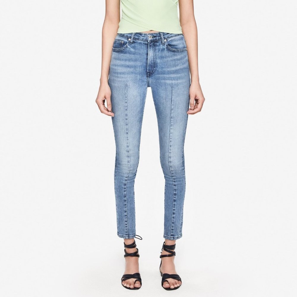 Jonathan Simkhai Jensen Darted Denim Blasted Jeans 25 29 Orig $225 New 90s Style - Picture 5 of 6